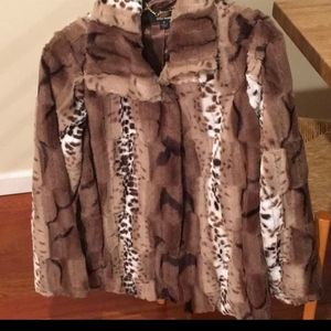 Dennis Basso faux fur jacket Like new!